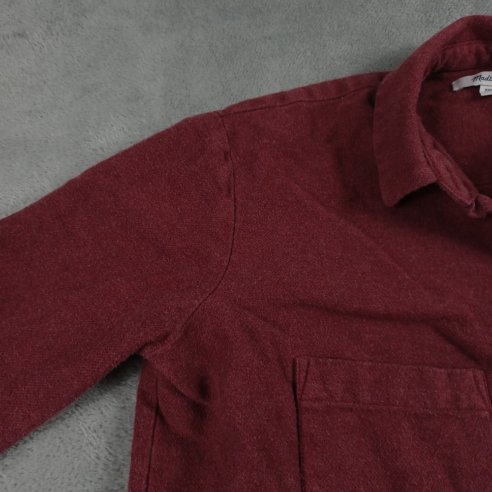 Madewell Shirt Womens XXS‎ Red Long Sleeve Button Up Pocket Top - Picture 2 of 8